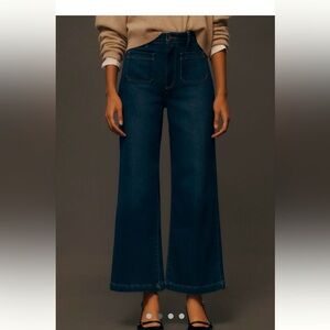PAIGE Dark Blue Ankle & Cropped Jeans